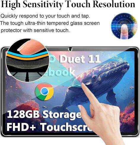 Murmure [عبوة من قطعتين واقي شاشة لجهاز Lenovo Chromebook Duet Gen 9 11 بوصة، صلابة 9H [وضوح عالي الدقة] طبقة شاشة زجاجية مقاومة للخدش، سهلة التركيب، خالية من الفقاعات in Kuwait