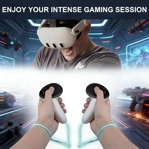 Costyleen 2 Pack Meta Quest 3/3S Adjustable Wrist Straps - Durable Secure Controller Straps, Easy Installation, White in Kuwait