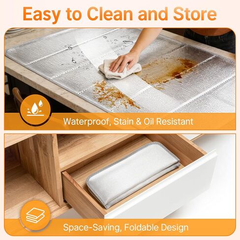 Heat-Resistant Mat for Food Warming Mats, 35.8×16.5 inch Tables Protected, Up to 70% Temperature Block, Foldable,Waterproof, Oil-Resistant, Heat Resistant Mats for Hot Cookware, Air Fryer, Counter in Saudi Arabia