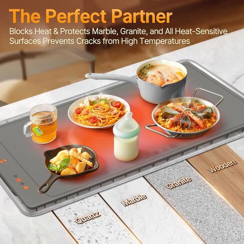 Heat-Resistant Mat for Food Warming Mats, 35.8×16.5 inch Tables Protected, Up to 70% Temperature Block, Foldable,Waterproof, Oil-Resistant, Heat Resistant Mats for Hot Cookware, Air Fryer, Counter in Saudi Arabia
