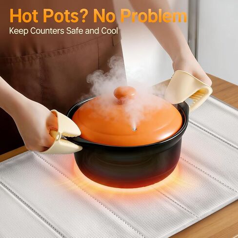 Heat-Resistant Mat for Food Warming Mats, 35.8×16.5 inch Tables Protected, Up to 70% Temperature Block, Foldable,Waterproof, Oil-Resistant, Heat Resistant Mats for Hot Cookware, Air Fryer, Counter in Saudi Arabia