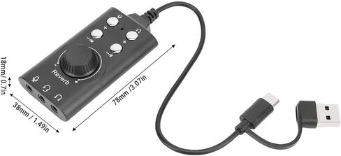 ciciglow Portable USB Sound Card External Adapter with 7.1 Surround Sound - Ideal for Gaming, Video Chatting, and Music Listening in Saudi Arabia