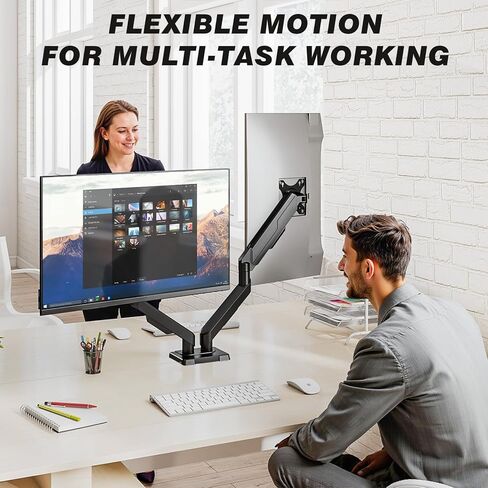 5Rcom Dual Monitor Stand for 17-34 inch Computer Screens, Full Motion Monitor Dual Monitor Arms, Dual Monitor Arms Hold up to 22lbs, Gas Spring Monitor Stand, 75/100mm VESA Mount in Kuwait