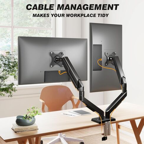 5Rcom Dual Monitor Stand for 17-34 inch Computer Screens, Full Motion Monitor Dual Monitor Arms, Dual Monitor Arms Hold up to 22lbs, Gas Spring Monitor Stand, 75/100mm VESA Mount in Kuwait