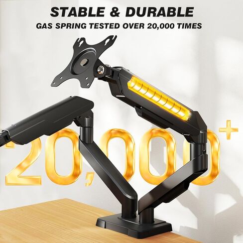 5Rcom Dual Monitor Stand for 17-34 inch Computer Screens, Full Motion Monitor Dual Monitor Arms, Dual Monitor Arms Hold up to 22lbs, Gas Spring Monitor Stand, 75/100mm VESA Mount in Kuwait