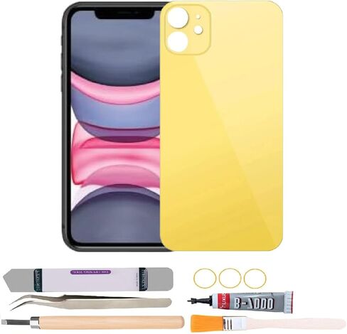 غطاء زجاجي خلفي بديل متوافق مع iPhone 11 6.1 بوصة مع مجموعة أدوات الإصلاح (أخضر) in Kuwait
