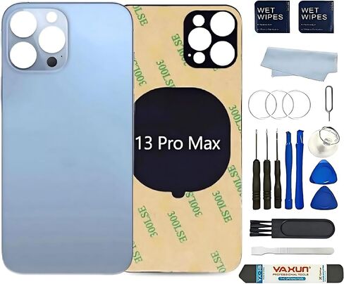 غطاء خلفي زجاجي بديل لهاتف iPhone 13 Pro مقاس 6.1 بوصة مع شريط 3M مثبت مسبقًا + أدوات (ذهبي، iPhone 13 pro) in Kuwait