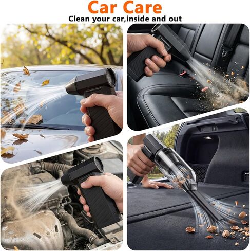 Preciva 2-in-1 Compressed Air Duster, 180,000 RPM High-Speed Turbo Electric Duster & Vacuum with 3-Second Deep Cleaning, Rechargeable Battery, 6 Attachments and LED Light for Keyboard, PC, Car, Home in Saudi Arabia