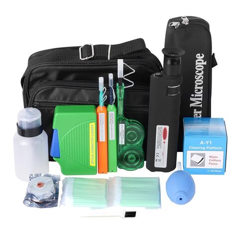 14PC Fiber Optic Cleaning kit, 400x Fiber Optic Microscope, 2.5mm/1.25mm & MPO/MTP Cleaner Pen and Cleaning Box with Replace core in Saudi Arabia