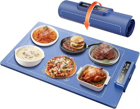 Warming Mat for Food 26"x15", Electric Silicone Food Warmer Trays for Chafing Dishes & Buffet,Portable Countertop Food Warmers for Parties, 3-Level Temp 4-Hour Timer in Saudi Arabia