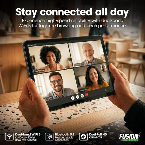 جهاز كمبيوتر لوحي Fusion5 2026 إصدار 12 بوصة 2K يعمل بنظام Windows 11 مع قلم ستايلس - مدمج في الولايات المتحدة الأمريكية - ذاكرة الوصول العشوائي DDR5 سعة 12 جيجابايت ومحرك أقراص SSD بسعة 512 جيجابايت، ووحدة المعالجة المركزية من الجيل الثالث عشر، وكمبيوتر  in Kuwait