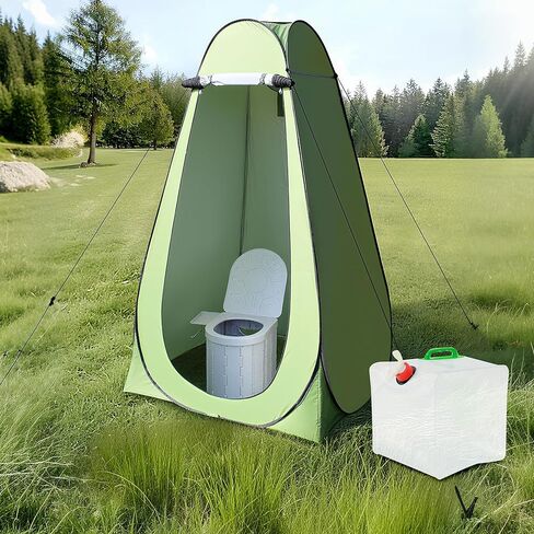 13inch Pop Up Camping Tent Set with Portable Toilet 5.3Gallon Folding Water Container with Spigot Outdoor Toilet Load Capacity of 330LBs Pravacy Travel Shower Emergency Tents with Carry Bags in Saudi Arabia