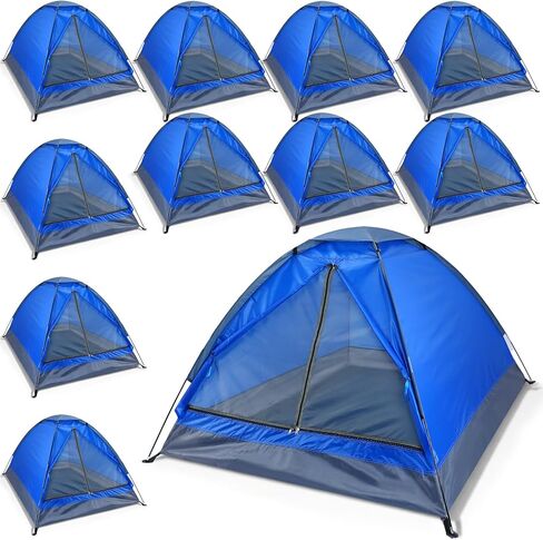 SATINIOR 10 Pack 2 Person Tents for Homeless Bulk Homeless Backpacking Supplies Lightweight Tent Waterproof Windproof Setup with Stakes Carrying Bag for Camping Charitable Donation in Saudi Arabia