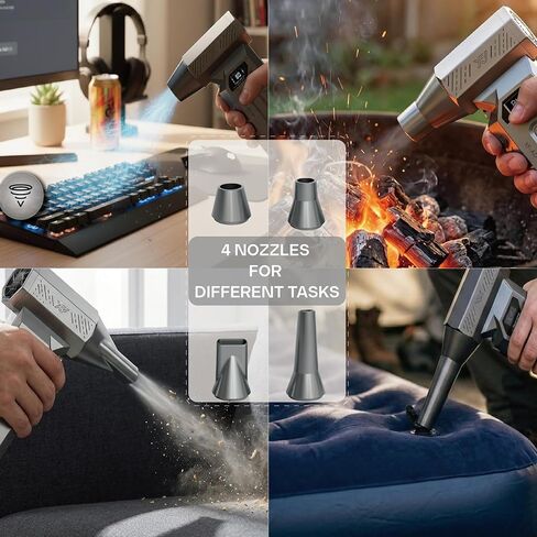 Compressed Air Duster-120000RPM Super Power Electric Air Duster, 4-Gear Adjustable Mini Blower with Fast Charging, Dust Blower for Computer, Keyboard, House, Outdoor and Car in Saudi Arabia