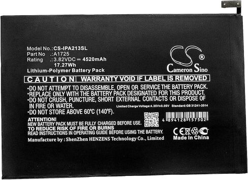 Cameron Sino Battery for A2114, A2124, A2125, A2126, A2133, iPad mini 5, MUQX2LL/A PN: A1725 4520mAh / 17.27Wh in Saudi Arabia