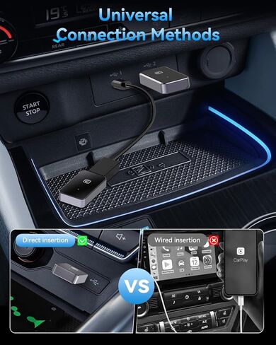 Wireless CarPlay Adapter for iPhone 2026 Upgraded, 2 in 1 Apple CarPlay Wireless Adapter, Plug and Play, Convert Wired Carplay for iOS 10+ (Black) in Saudi Arabia