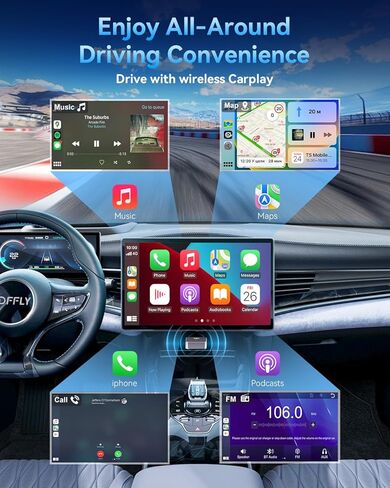 Wireless CarPlay Adapter for iPhone 2026 Upgraded, 2 in 1 Apple CarPlay Wireless Adapter, Plug and Play, Convert Wired Carplay for iOS 10+ (Black) in Saudi Arabia
