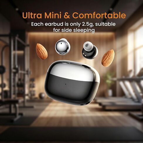 Aesthetic Upgraded Wireless Earbuds 2-in-1 with Day & Night Modes, Bluetooth 6.0 Ultra-Mini Headphones, Built in Mics & HIfi Stereo Earphones, IPX5 Waterproof All in Comfortable Ear buds (Black) in Saudi Arabia