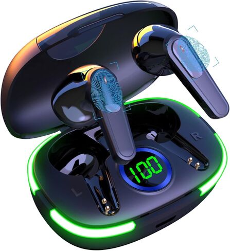 Wireless Earbuds Bluetooth 5.3 Noise-Canceling Wireless Headphones Waterproof in-Ear Headphones LED Display Charging Case Ideal for Sports, Work, and Fitness in Saudi Arabia