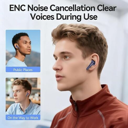 Wireless Earbuds Bluetooth 5.3 Noise-Canceling Wireless Headphones Waterproof in-Ear Headphones LED Display Charging Case Ideal for Sports, Work, and Fitness in Saudi Arabia