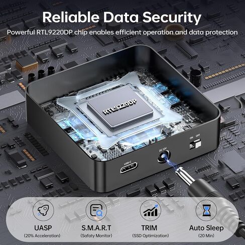 SSK NVMe & SATA SSD Cloner, M.2 Duplicator Dual Bay Dock SSD to USB Adapter, 20Gbps USB3.2 Gen 2X2 M.2 Docking Station for M Key/ B+M Key PCIE3.0/4.0/5.0SSD Reader Supports Offline Clone in Saudi Arabia