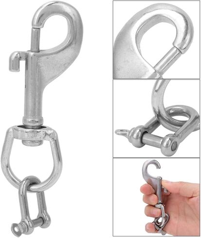 LIZEALUCKY Scuba Diving Light Torch Camera Holder Stainless Steel Clip & D Ring Shackle in Saudi Arabia