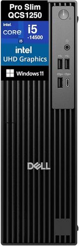 Dell Pro Slim QCS1250 Business Mini Desktop (Intel i5-14500, 16GB DDR5, 512GB SSD, Intel UHD 770, 180W PSU, RJ-45, HDMI, 1 Display Port, Win 11 Pro) in Saudi Arabia