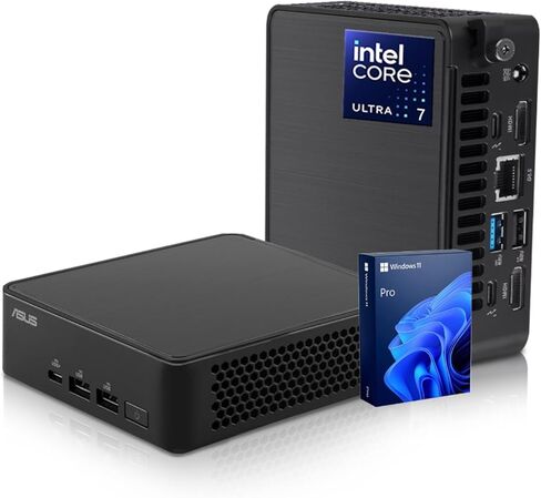 ASUS NUC 14 Pro Mini Desktop, Intel 16-Core Ultra 7 155H, 16GB DDR5, 512GB SSD, Wi-Fi 6E, Support 4-Display 4K, Thunderbolt 4, HDMI, Bluetooth, Windows 11 Pro, Black, AI PC for Home/Business/Gaming in Saudi Arabia