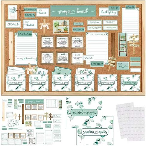 180 PCS Fleat Board Kit Christian Gift Gift Poard Supplies for Women Eucalyptus Leaf Pray Gifts for Envelope مجموعة Bible Bible Verses Supplies Supplies Diy Wall Art for Home Home House Church School in Kuwait