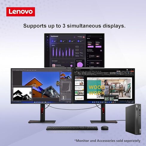 Lenovo ThinKCentre neo 50q Gen 4 Tiny 1L Business Mini Desktop Computer, 13th Gen Intel 8-Core i5-13420H (Beat i7-1355U), 32GB DDR4 RAM, 1TB PCIe SSD, 2 DisplayPorts, WiFi 6, Win 11 Pro, Vent-Hear in Saudi Arabia