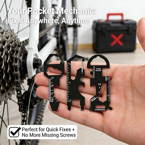 Black Keychain Multi Tool Metal Pocket Gadget 3 Pieces Set for Men Portable No Rust Wrench Ruler Bottle Opener Routine Maintenance (Pack of 3) in Saudi Arabia