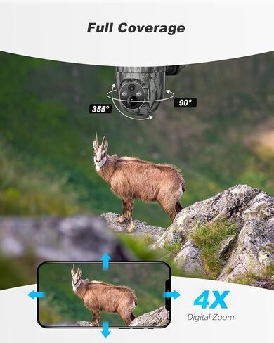 كاميرا الحياة البرية Xega 4G تعمل بالطاقة الشمسية مع بطاقة SIM، كاميرا 2K Trail في الهواء الطلق، لا توجد كاميرا ألعاب WiFi مع رؤية ليلية للوصول عن بعد وكشف حركة البث المباشر، يلزم الاشتراك في خطة البيانات in Kuwait