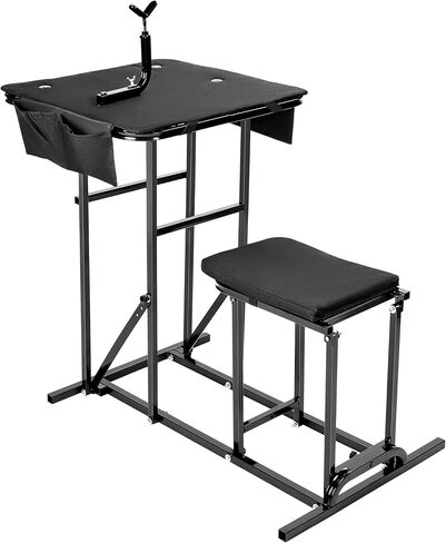 HECASA Portable Shooting Table Seat Set, Height Adjustable Gun Rest and Ammo Pockets for Outdoor Range Hunting in Saudi Arabia