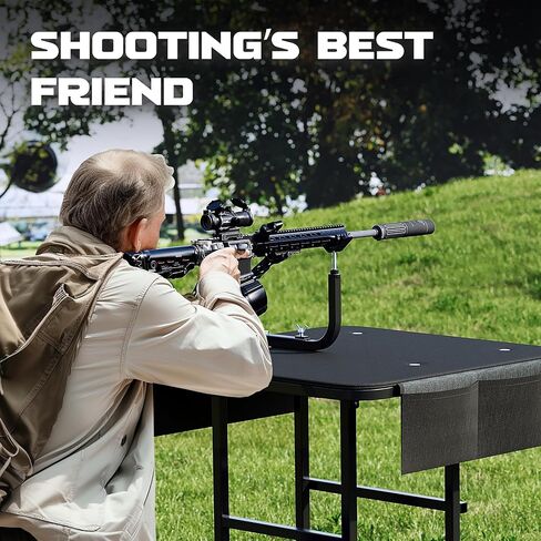 HECASA Portable Shooting Table Seat Set, Height Adjustable Gun Rest and Ammo Pockets for Outdoor Range Hunting in Saudi Arabia