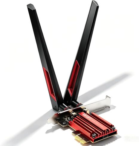 بطاقة BE5400 WiFi 7 PCIe WiFi - محول شبكة ثلاثي النطاق بسرعة 6 جيجا هرتز و160 ميجا هرتز مع بلوتوث 5.4، محول WiFi شريحة MT7925 لألعاب الكمبيوتر المكتبي والواقع الافتراضي، Windows 11/10 64 بت in Kuwait