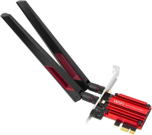 بطاقة BE5400 WiFi 7 PCIe WiFi - محول شبكة ثلاثي النطاق بسرعة 6 جيجا هرتز و160 ميجا هرتز مع بلوتوث 5.4، محول WiFi شريحة MT7925 لألعاب الكمبيوتر المكتبي والواقع الافتراضي، Windows 11/10 64 بت in Kuwait