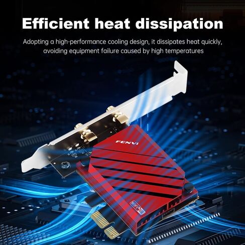 بطاقة PCIe WiFi 6E RTL8852CE ثلاثية الموجات 5400 ميجا بت في الثانية بلوتوث 5.3 محول الشبكة اللاسلكية لأجهزة الكمبيوتر المكتبية، تدعم Windows 10/11 64 بت in Kuwait