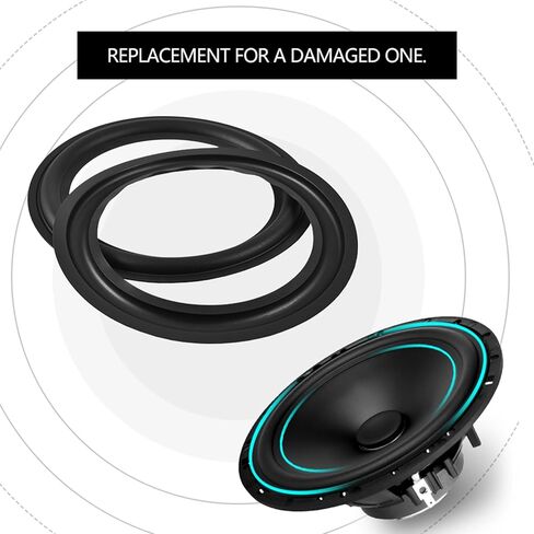 2PCS 8inch Speaker Surround Edge Repair Rubber Woofer Edge Speaker Repair Kit in Saudi Arabia