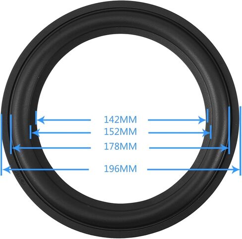 2PCS 8inch Speaker Surround Edge Repair Rubber Woofer Edge Speaker Repair Kit in Saudi Arabia
