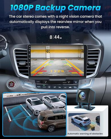 [8Core 4G+64G] راديو سيارة Honda Accord 9th EX-L 2013 2014 2015: 10.1 بوصة 1280 * 800 شاشة لمس ستيريو مع CarPlay اللاسلكي Android Auto 5G WiFi GPS بلوتوث FM AM RDS SWC كاميرا احتياطية in Kuwait
