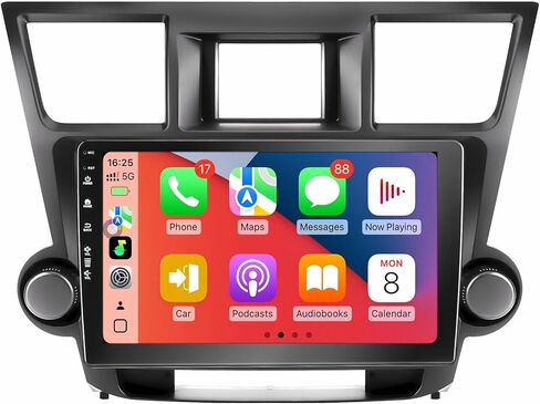 ستيريو راديو السيارة لسيارة Toyota Highlander 2008-2013 (غير مناسب JBL)، وحدة رأس تعمل باللمس مقاس 10 بوصات Android 13، CarPlay اللاسلكي وAndroid Auto، ملاحة GPS، كاميرا احتياطية عالية الدقة، WiFi 6، بلوتوث 5.4، FM، SWC in Kuwait