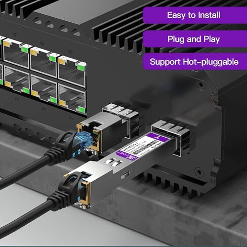 جهاز إرسال واستقبال 1000BASE-T SFP إلى RJ45، 1.25 جيجا نحاس SFP إلى إيثرنت وحدة GBIC صغيرة متوافقة مع Ubiquiti UniFi UF-RJ45-1G / UACC-CM-RJ45-1G والمزيد، عبوتان in Kuwait