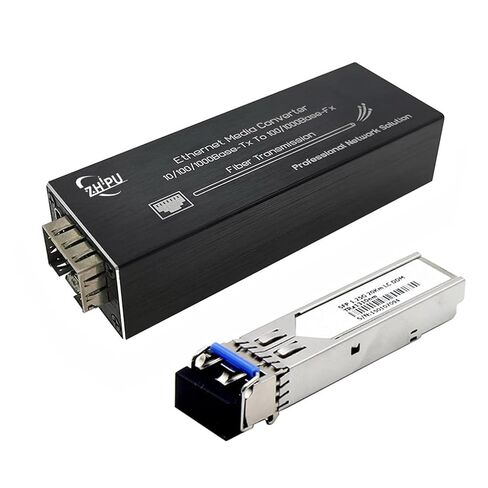 محول وسائط ألياف جيجابت صغير مع وحدة SFP 1310 نانومتر SM مزدوجة الألياف بطول 20 كم، إيثرنت 10/100/1000 ميجا بت في الثانية إلى جهاز إرسال واستقبال SFP، يعمل بمنفذ USB C 5V in Kuwait