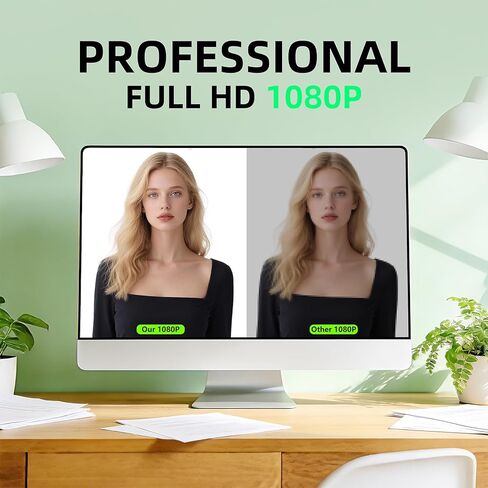كاميرا ويب 1080 بكسل، كاميرا بث عالية الدقة بالكامل مع ميكروفون، غطاء للخصوصية وإضاءة حالة عمل RGB، كاميرا كمبيوتر USB للتوصيل والتشغيل، للكمبيوتر المكتبي أو الكمبيوتر المحمول in Saudi Arabia