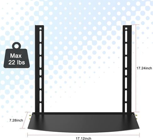 TV Wall Mount Shelf - Provides Storage Space for Set-top Boxes, DVD Players, Game Consoles, and Other Small Accessories. Sturdy Construction Supports 22 lbs in Saudi Arabia