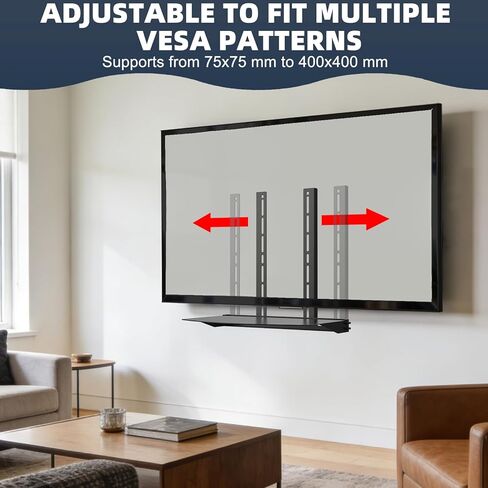 TV Wall Mount Shelf - Provides Storage Space for Set-top Boxes, DVD Players, Game Consoles, and Other Small Accessories. Sturdy Construction Supports 22 lbs in Saudi Arabia