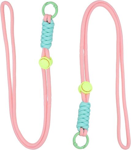 PATIKIL 2 Pcs Paracord Lanyard Necklace, Paracord Lanyard with Split Ring & Clip, Color Matching String for Outdoor Activities, Bag Pendant, Keys, Light Blue& Pink & Green in Saudi Arabia