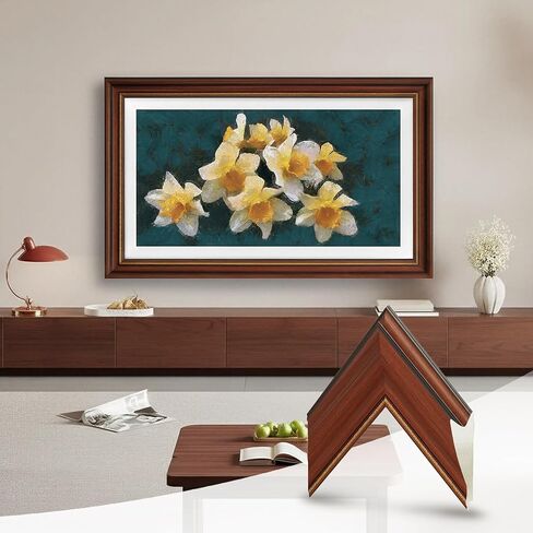 إطار تلفزيون مزخرف مصنوع يدويًا من Madrit - متوافق مع Samsung Frame وHisense CanvasTV وTCL NXTFrame وتلفزيونات LG Gallery Style (يناسب تلفزيون الإطار 2021-2025، 32 بوصة) in Kuwait
