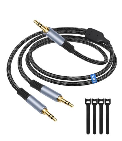 Vthahaby 3.5mm 1 Male to 2 Male Audio Splitter, 3.3FT 3.5mm Y-Splitter Stereo Audio Cable, for Speakers, Headphone, Cell Phone PC Laptop, Perfect for Switching or Two Sets of Speakers in Saudi Arabia