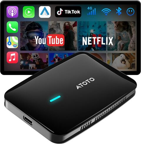 صندوق Magic AI Box، محول CarPlay/Android التلقائي اللاسلكي، صندوق فيديو السيارة يدعم بطاقة Netflix/YouTube/TikTok/TF، صندوق DriveChat AI الذكي مع نظام تحديد المواقع العالمي/بلوتوث مزدوج in Saudi Arabia